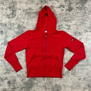 Vintage Women’s Red Tommy Hilfiger Jeans Zip-up Hoodie Size Small